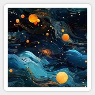 Van Gogh Starry Night Outer Space Pattern 11 Sticker